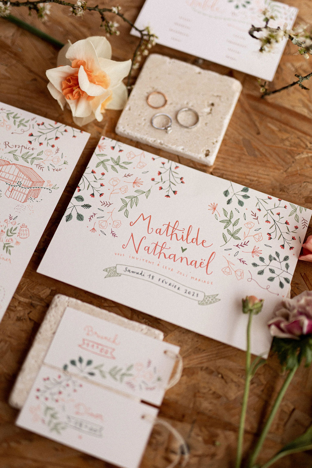 Faire-part mariage et carton supplémentaire