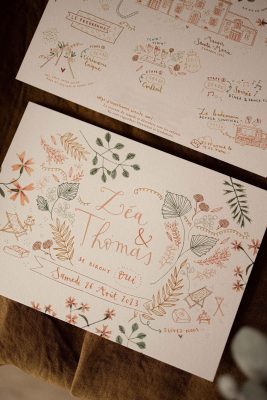 Faire-part mariage poétique doux et bucolique