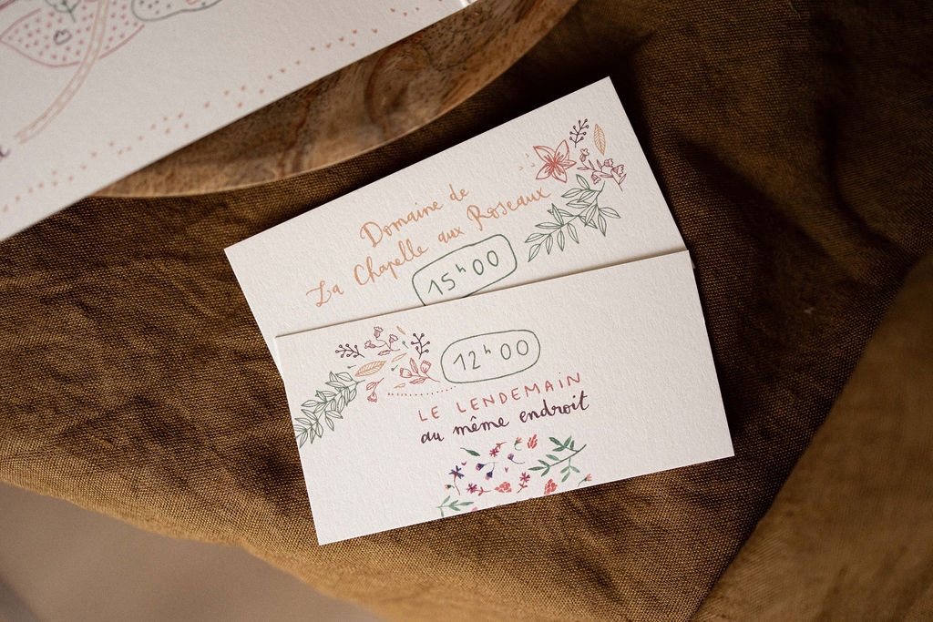 Carton supplémentaire mariage, esprit floral et origami